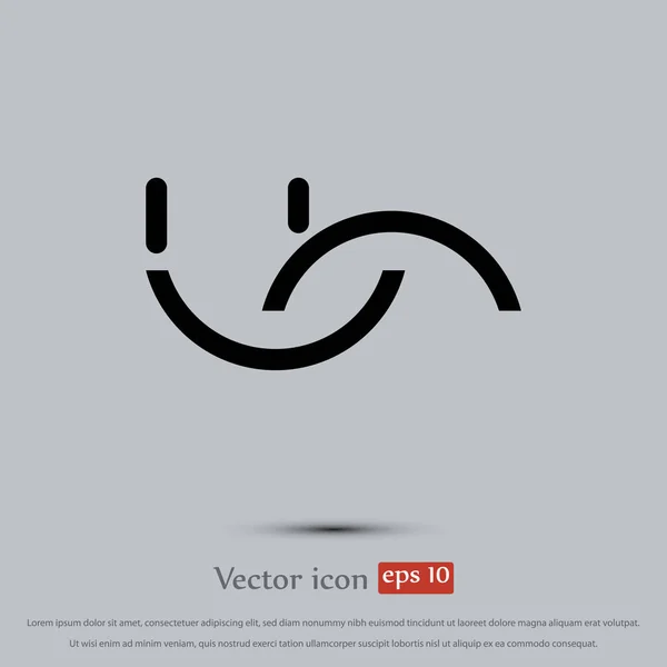 Sonrisa icono plano — Vector de stock