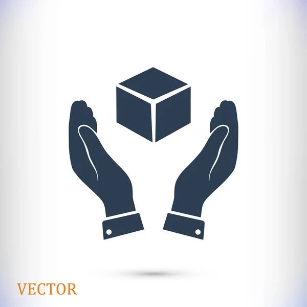 Icono plano cubo — Vector de stock