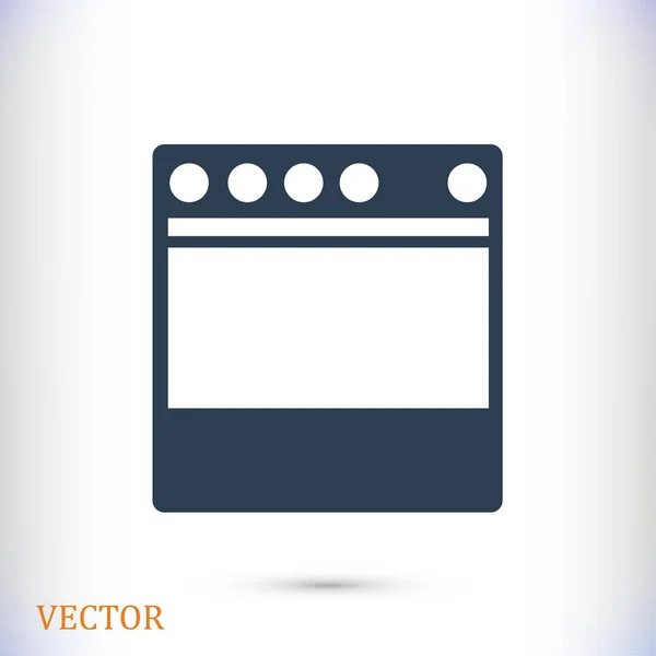 Estufa icono plano — Vector de stock
