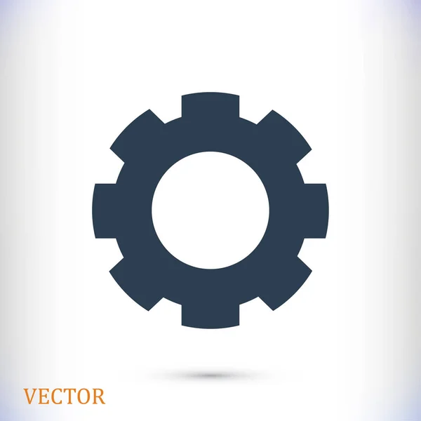 Icono plano de engranaje — Vector de stock