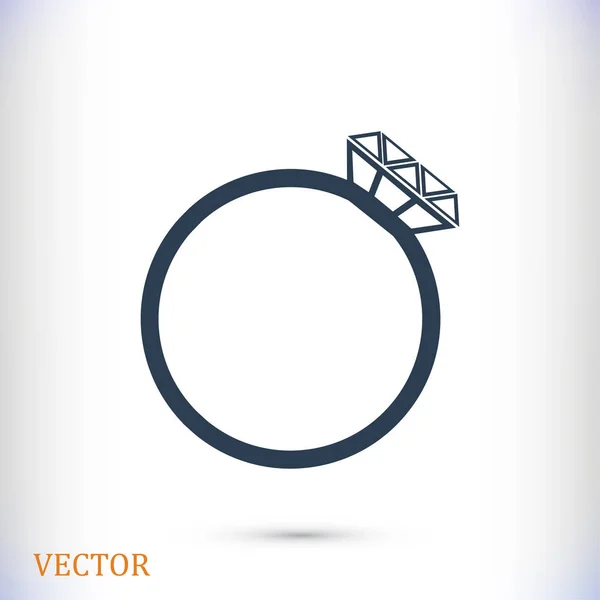 Anillo icono plano — Vector de stock