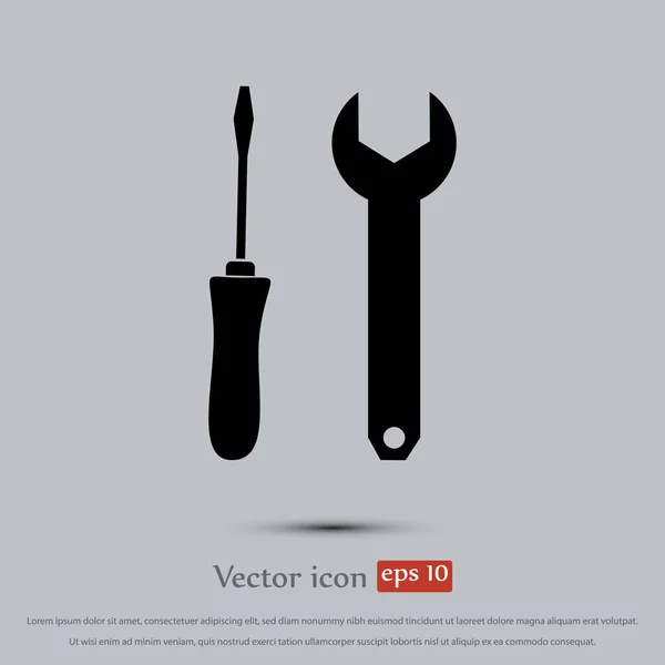 Иконка гаечного ключа и отвертки — стоковый вектор