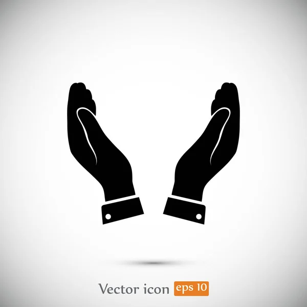 Manos icono plano — Vector de stock