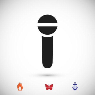 mikrofon düz simgesi