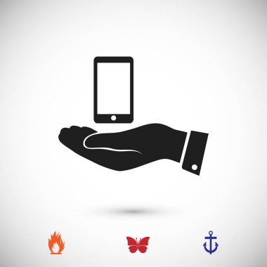 Telefon düz simgesi