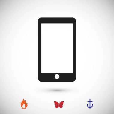 Telefon düz simgesi