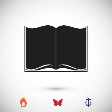 Kitap Düz Simgesi