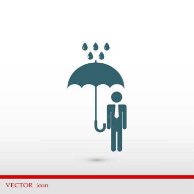 Şemsiye Düz Simgesi