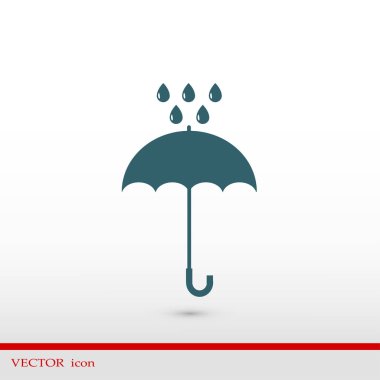 Şemsiye Düz Simgesi