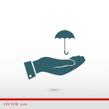 umbrella with hand icon