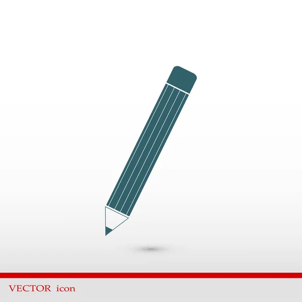 Lápis ícone plano — Vetor de Stock