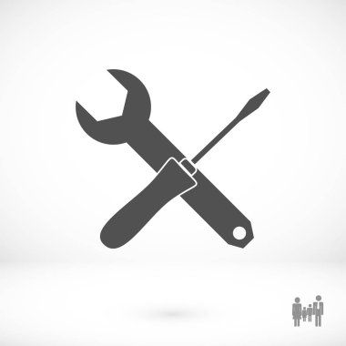 İngiliz anahtarı ve tornavida simgesi