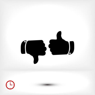 başparmak yukarı ve aşağı simgeler