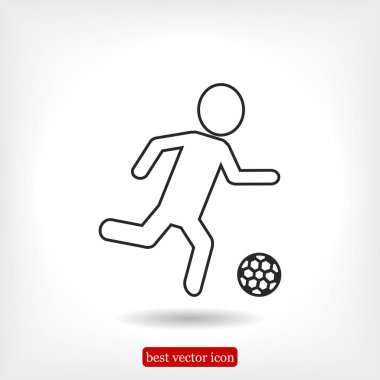 Raster sürüm. Futbol, futbol oyuncuları siluetleri simgeler