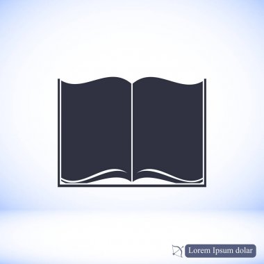Kitap Düz Simgesi