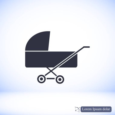 Çocuk arabası düz simgesi