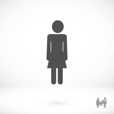 Kadın düz simgesi