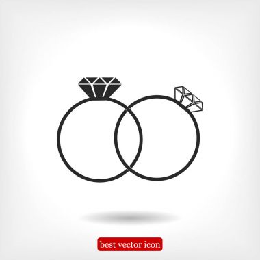İki nişan yüzüklerini simgesi