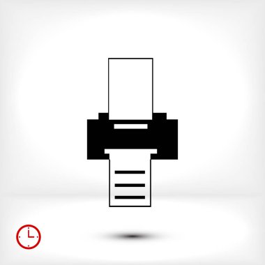 Yazıcı düz simgesi