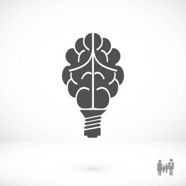Beyin ampul simge vektör