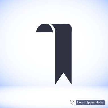 Kurdele düz simgesi