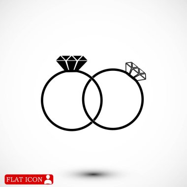 İki nişan yüzüklerini simgesi