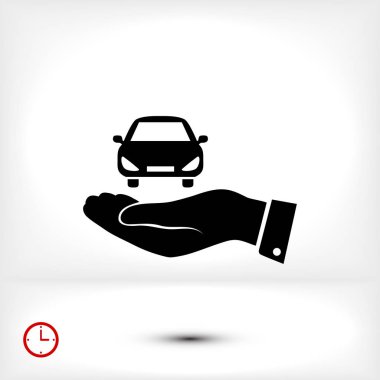 Arabaya el simgesi손 아이콘에서 자동차