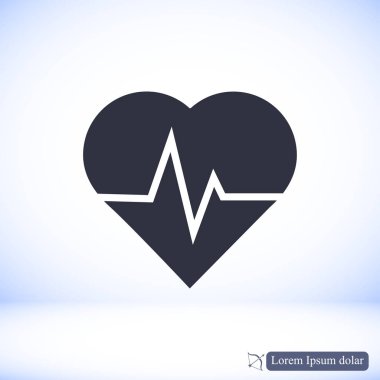 Kalp atışı düz simgesi