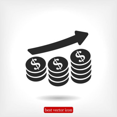 para ile yükselen ok simgesi