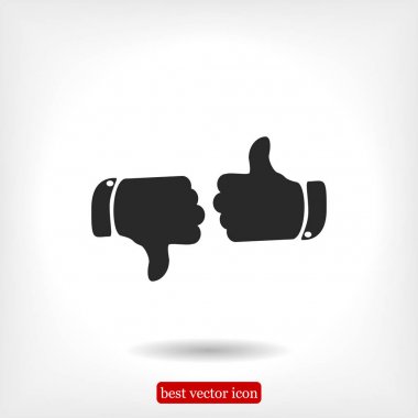 başparmak yukarı ve aşağı simgeler