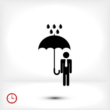 şemsiye yağmur simgesi olan adam