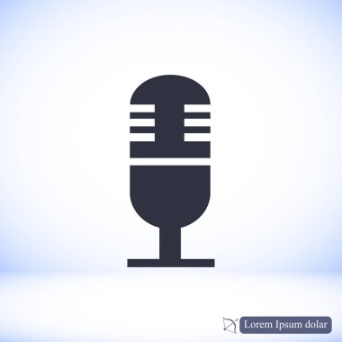 mikrofon düz simgesi