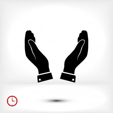 İnsan elinin düz simgesi