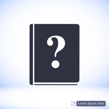 kitap ve soru işareti simgesi
