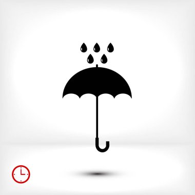 Şemsiye ve yağmur damla simgesi