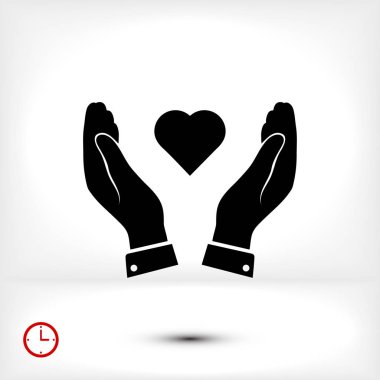 Ellerin simgesinde kalp