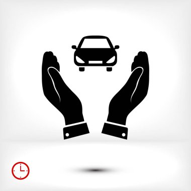 Ellerin simgesinde araba