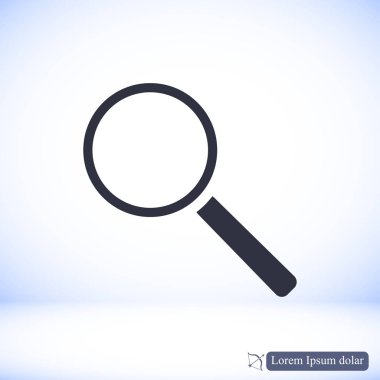 Büyüteç düz simge