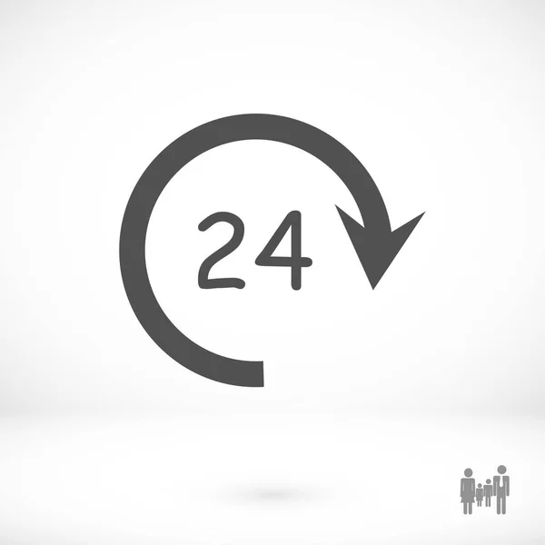 24 horas ícone plano — Vetor de Stock