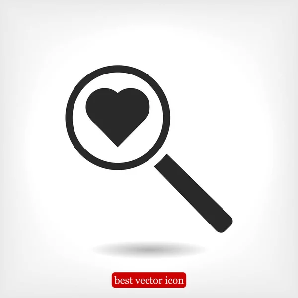 Icono de búsqueda de corazón — Vector de stock