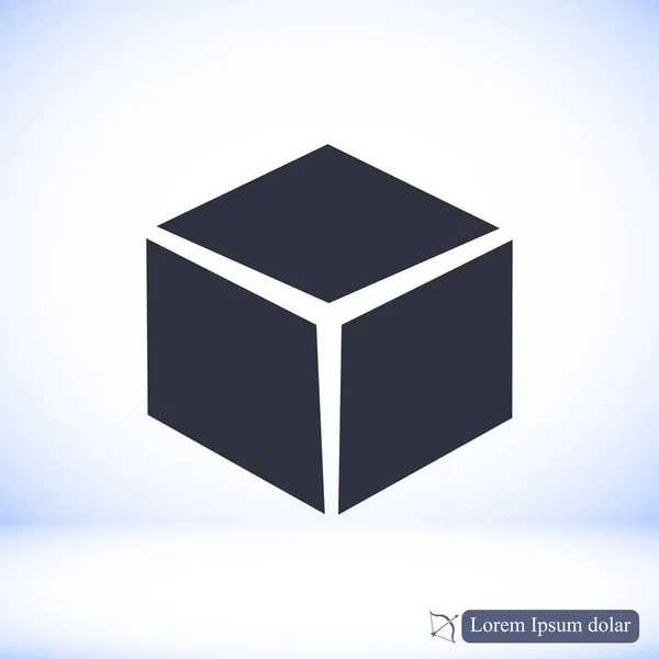 Black cube icon — Stock Vector