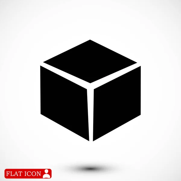 Icono de cubo negro — Vector de stock