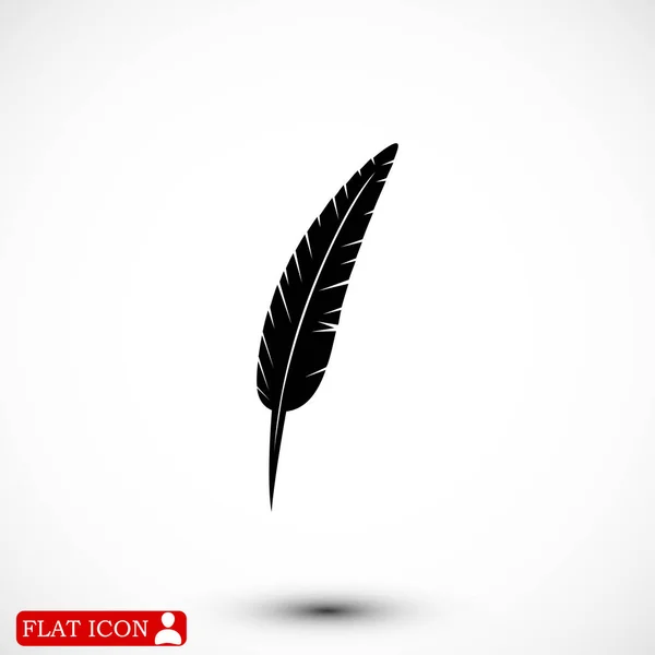 Feather platte pictogram — Stockvector