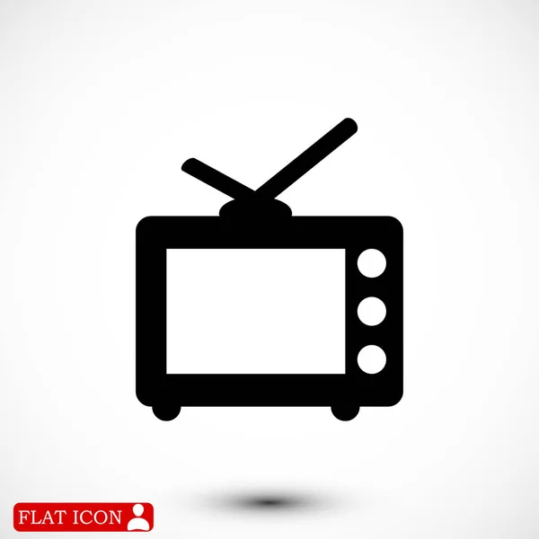 Icono plano de TV — Vector de stock