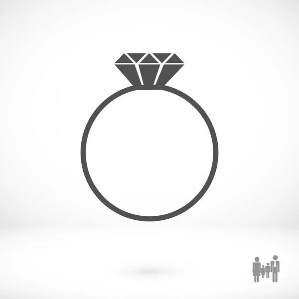 다이아몬드 반지 모양의 아이콘 — 스톡 벡터