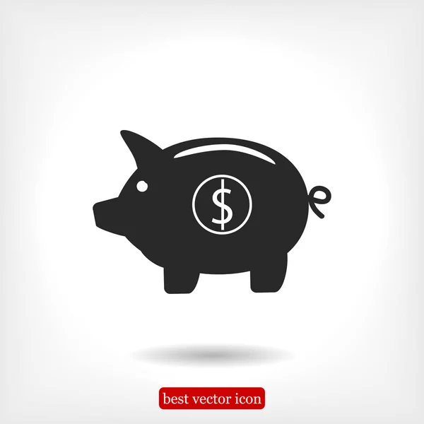Свинячий банк - збереження значка грошей — стоковий вектор