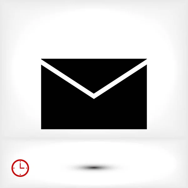 Ícone de envelope preto — Vetor de Stock