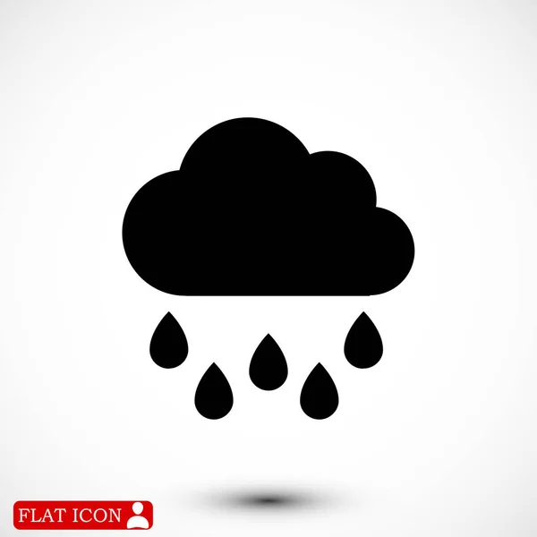 Nuage météo avec icône gouttes de pluie — Image vectorielle