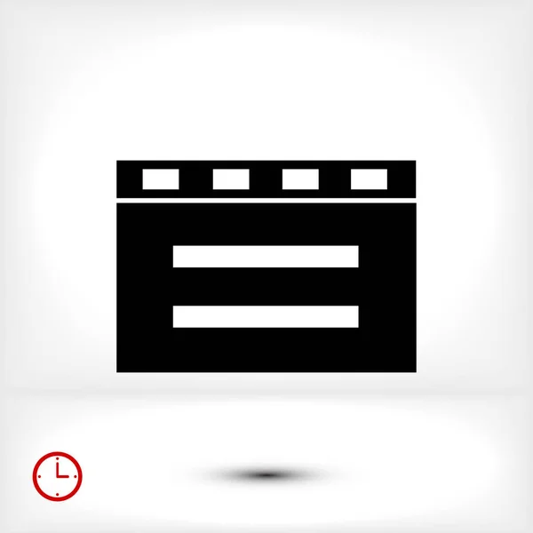 Icône de clappeur de cinéma — Image vectorielle