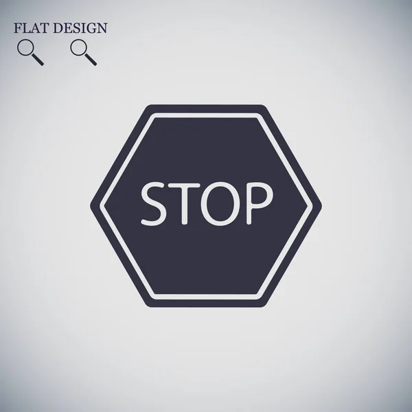 Stop platte pictogram — Stockvector